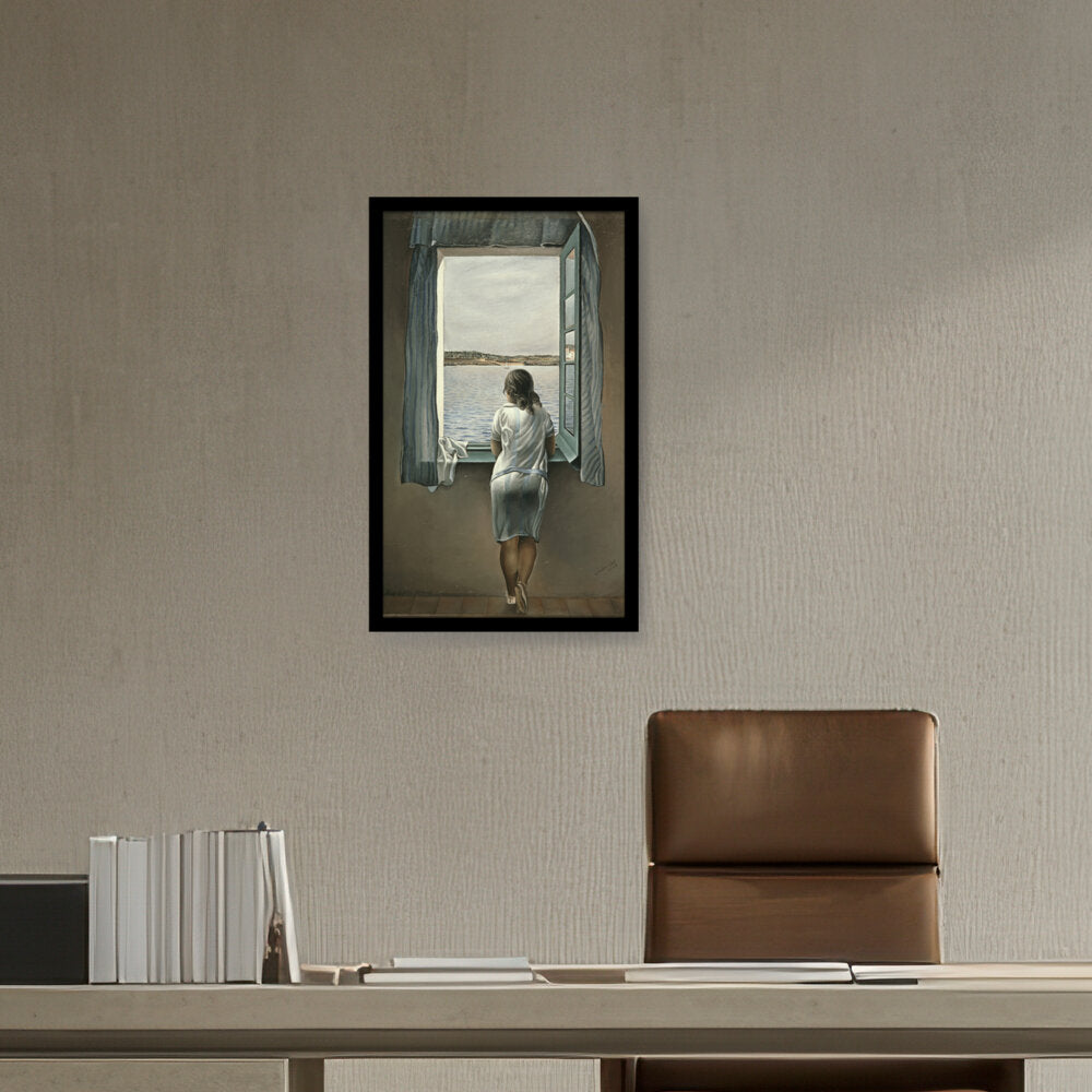 Girl At The Window - Framed Canvas
