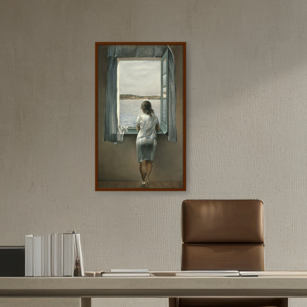 Girl At The Window - Framed Canvas