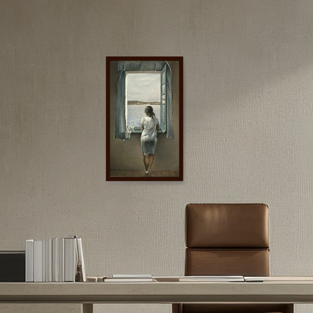 Girl At The Window - Framed Canvas