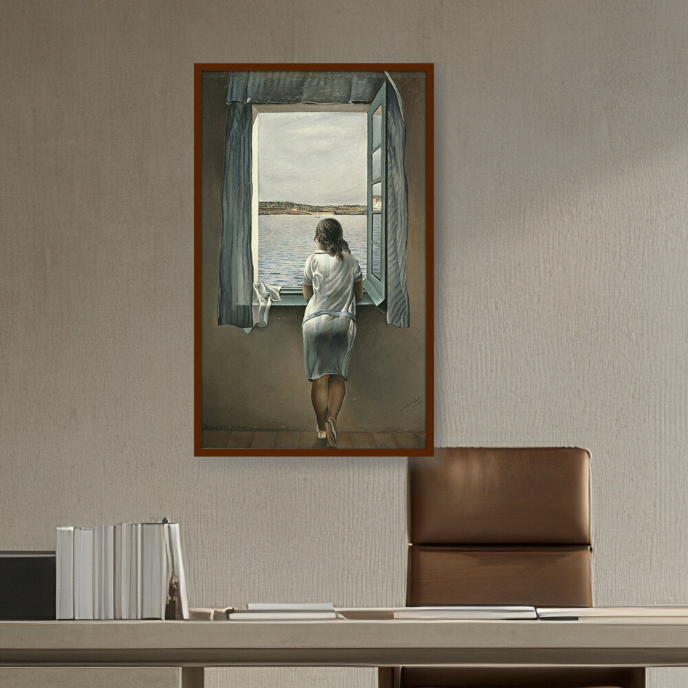 Girl At The Window - Framed Canvas