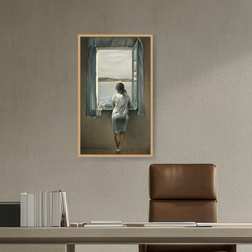 Girl At The Window - Framed Canvas