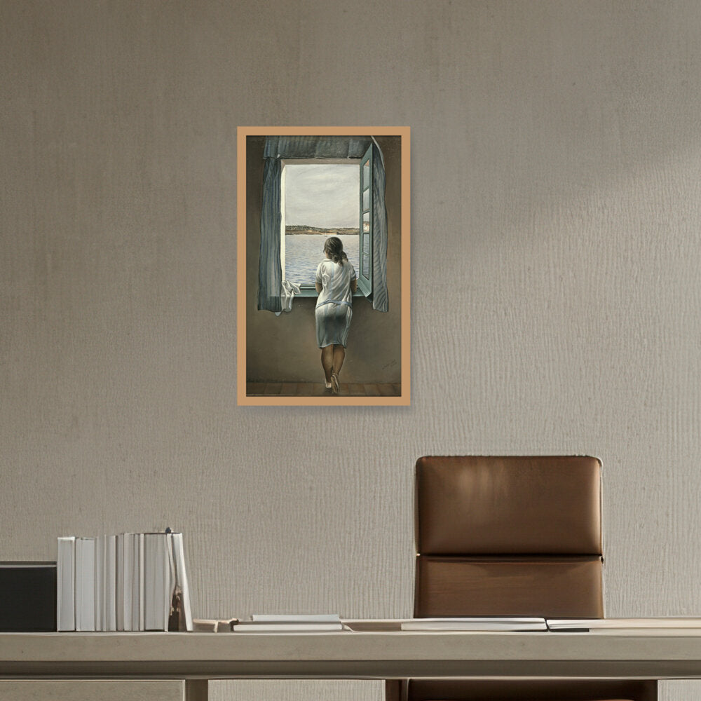 Girl At The Window - Framed Canvas