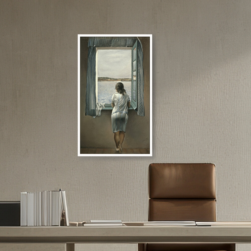 Girl At The Window - Framed Canvas