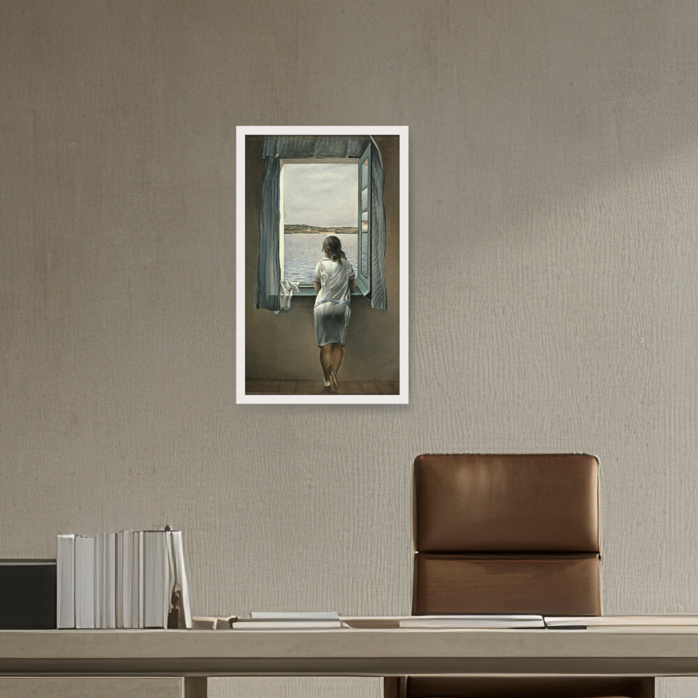 Girl At The Window - Framed Canvas
