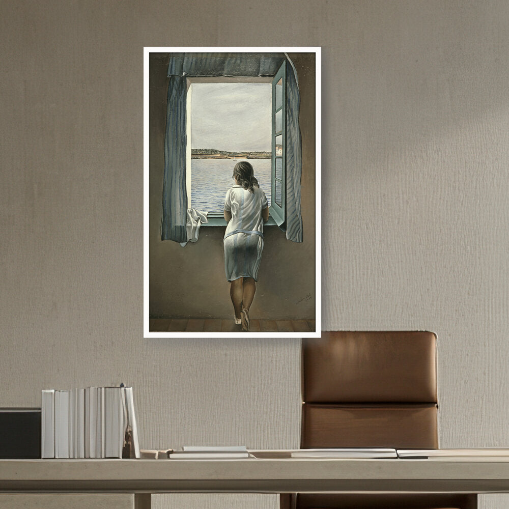 Girl At The Window - Framed Canvas