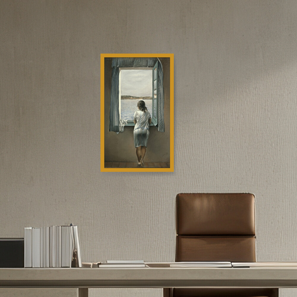 Girl At The Window - Framed Canvas