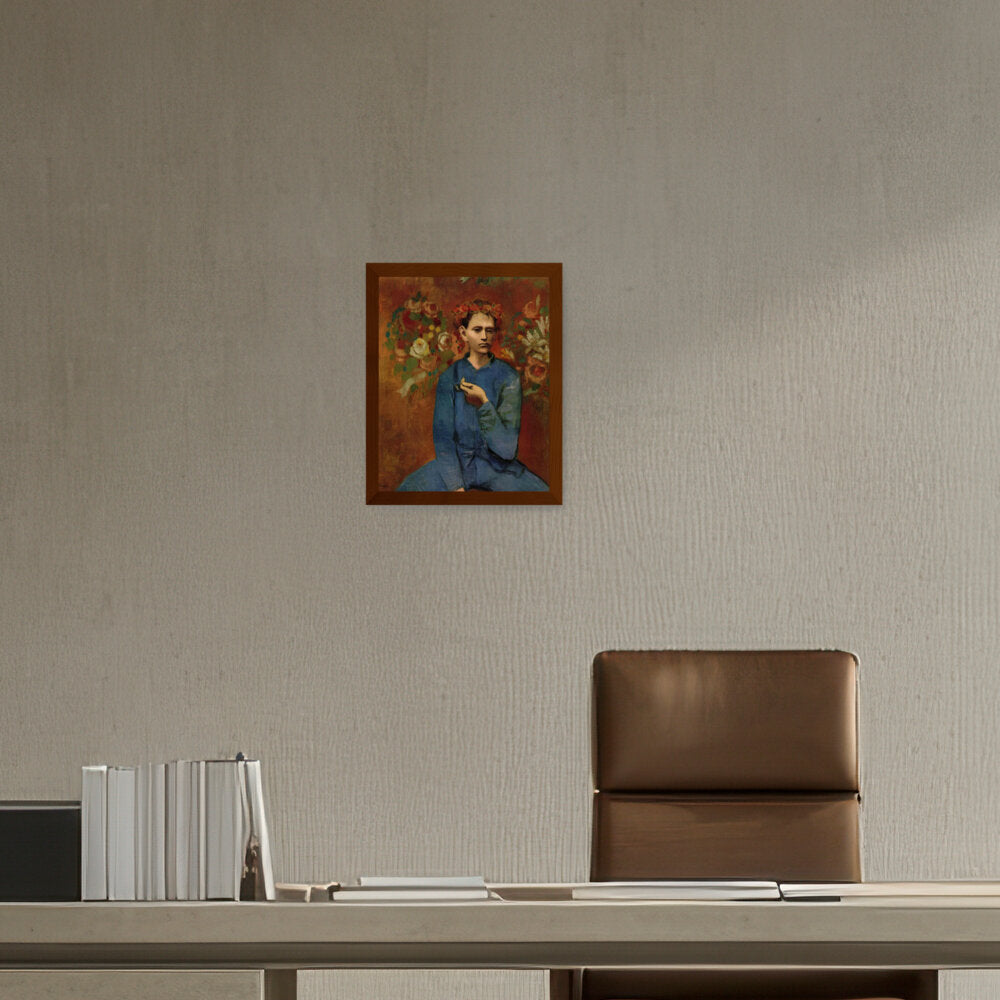 Boy With A Pipe - Framed Canvas