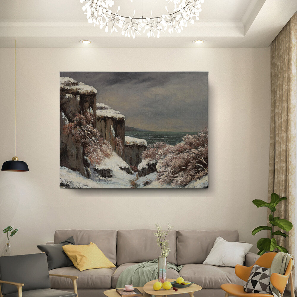 Snowy Cliffs By The Sea