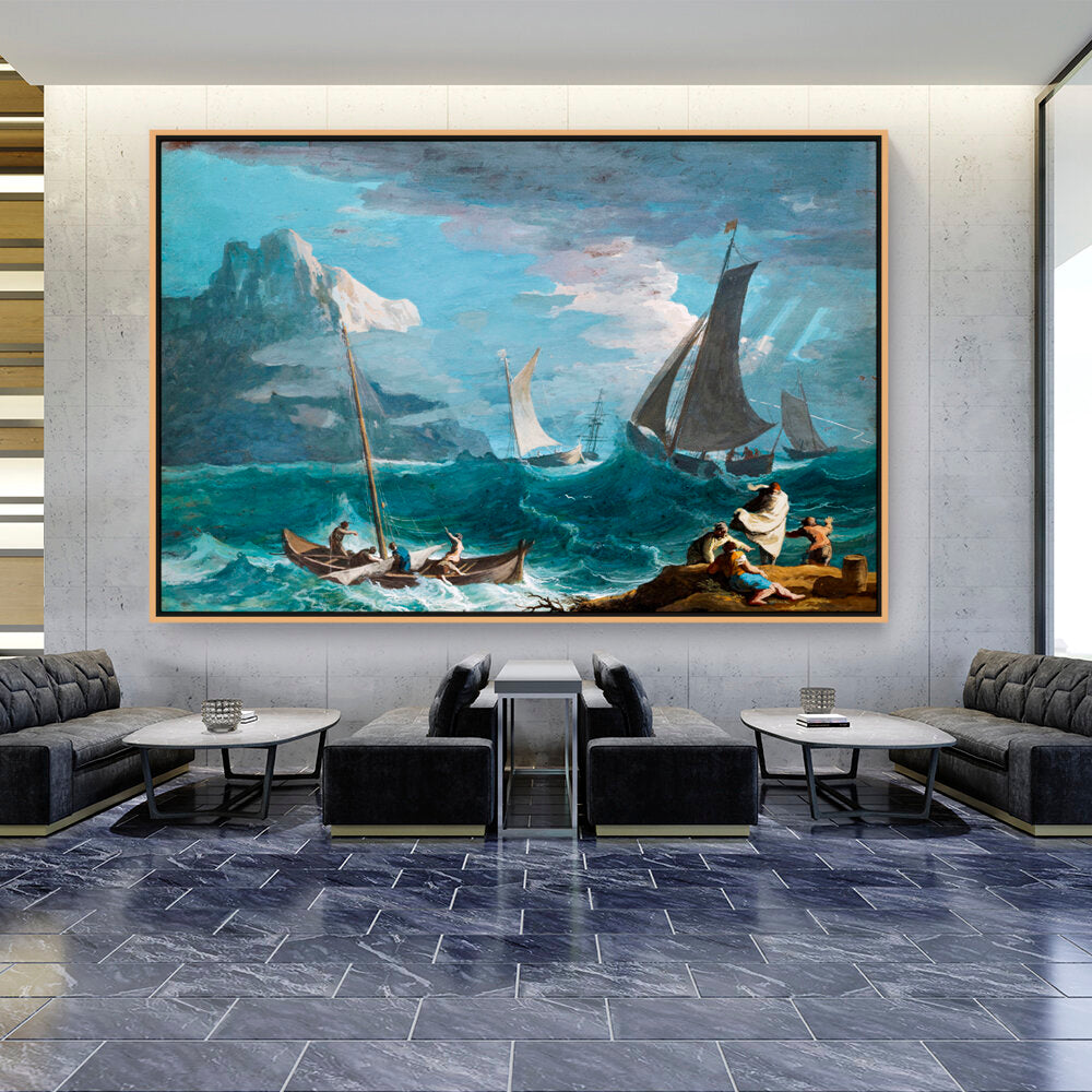 Fishing Boats In A Storm - FLOATING FRAME