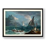 Fishing Boats In A Storm - WALL MOUNT FRAME