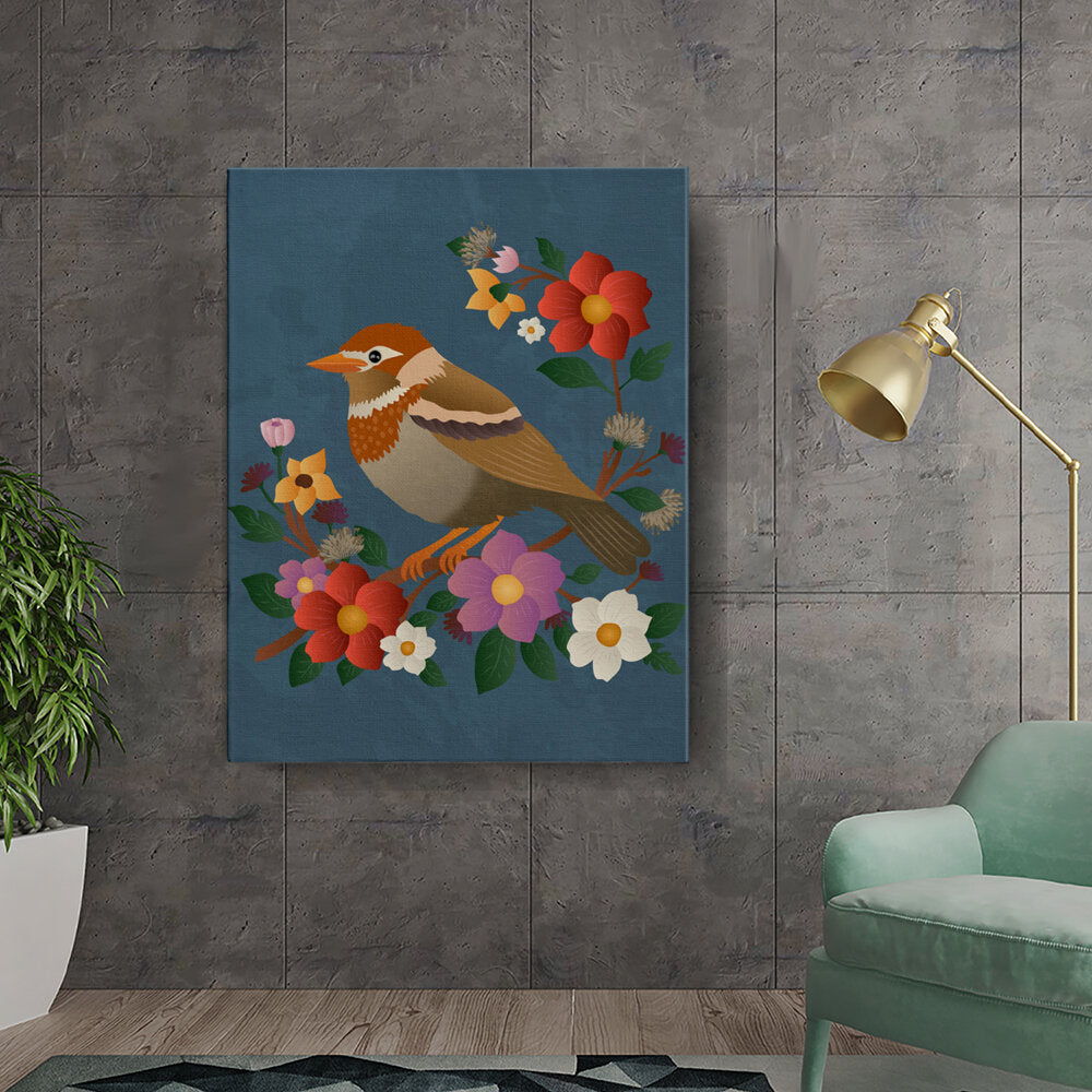 Sparrow Among Blossoms
