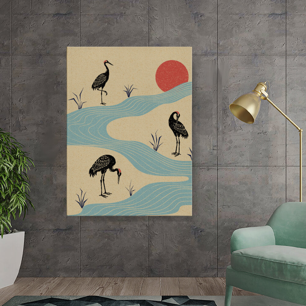 Serene Cranes At Dusk