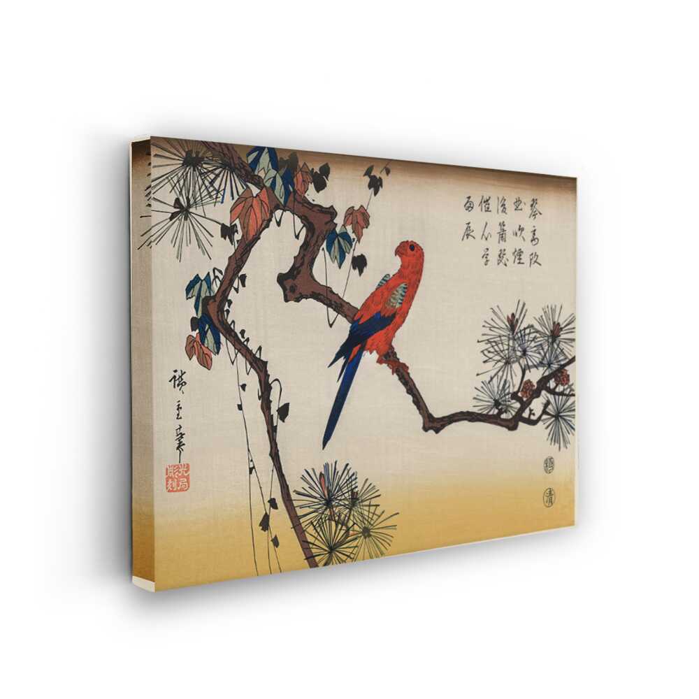 Picasoul - Picasoul Curated - Red Parrot On A Branch - Wall Decor