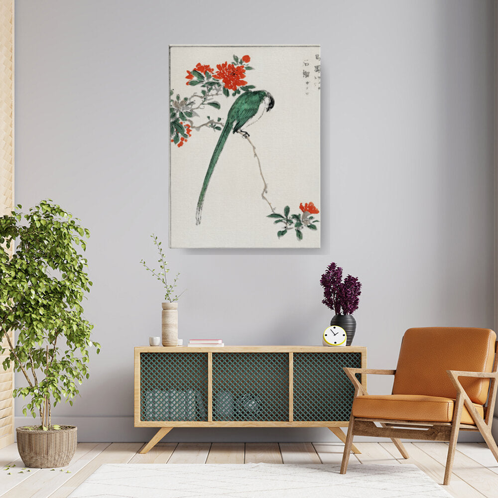 Green Bird On Branch