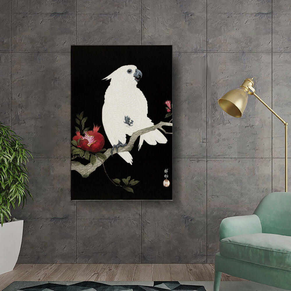 White Parrot And Pomegranate
