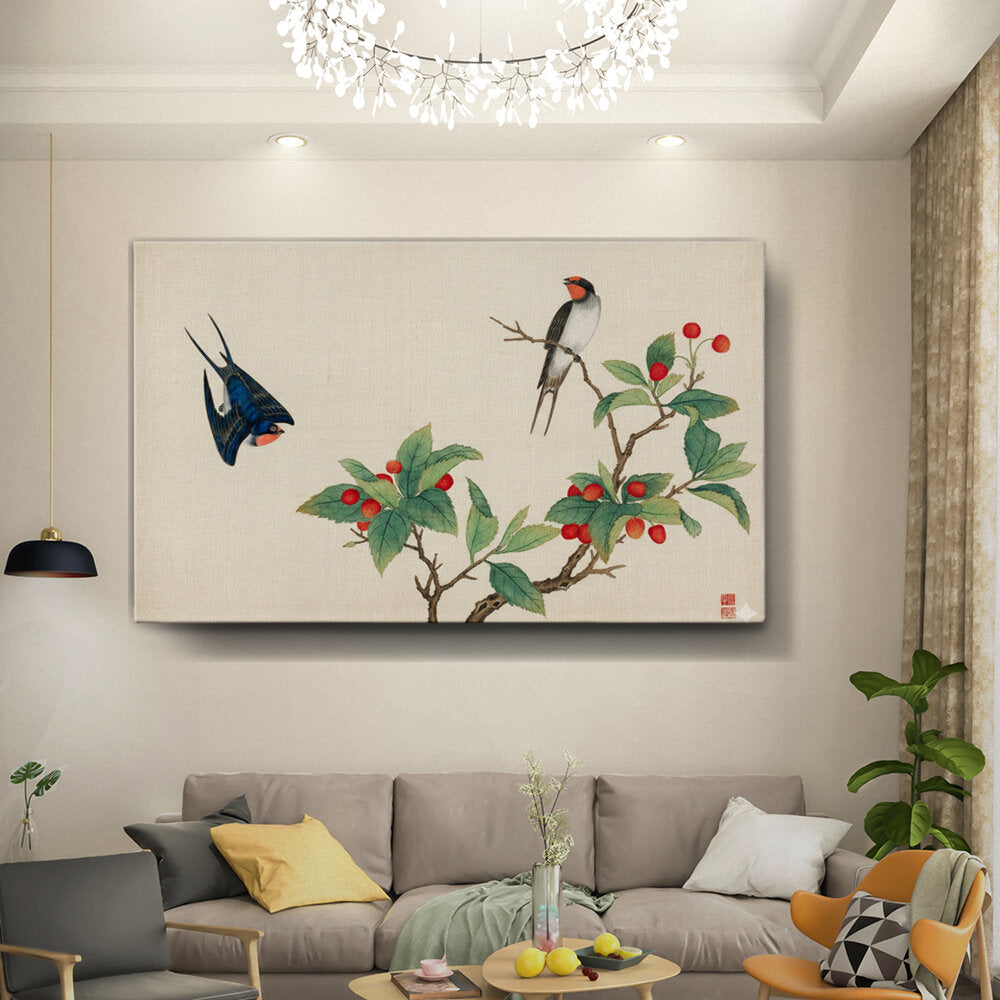 Swallows On A Branch