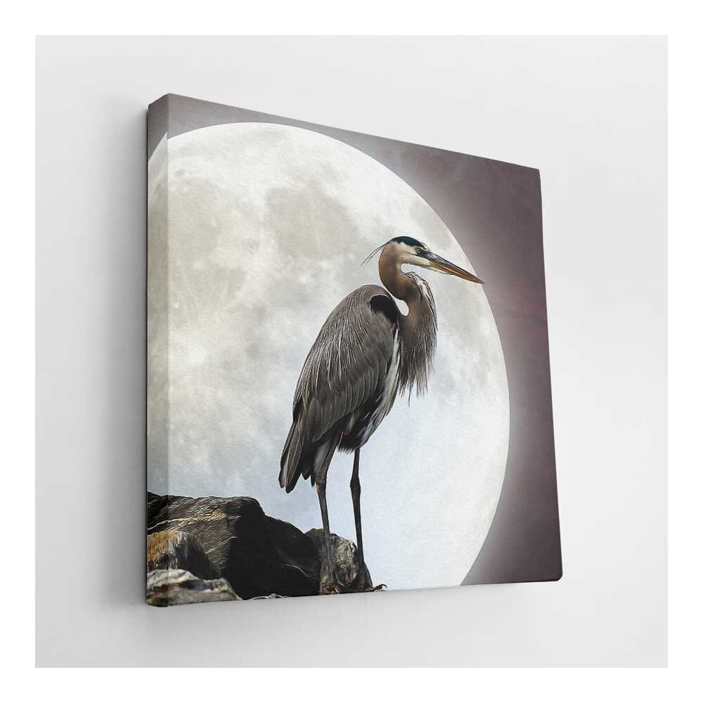 Picasoul - Picasoul Curated - Heron Under The Moonlight - Wall Decor