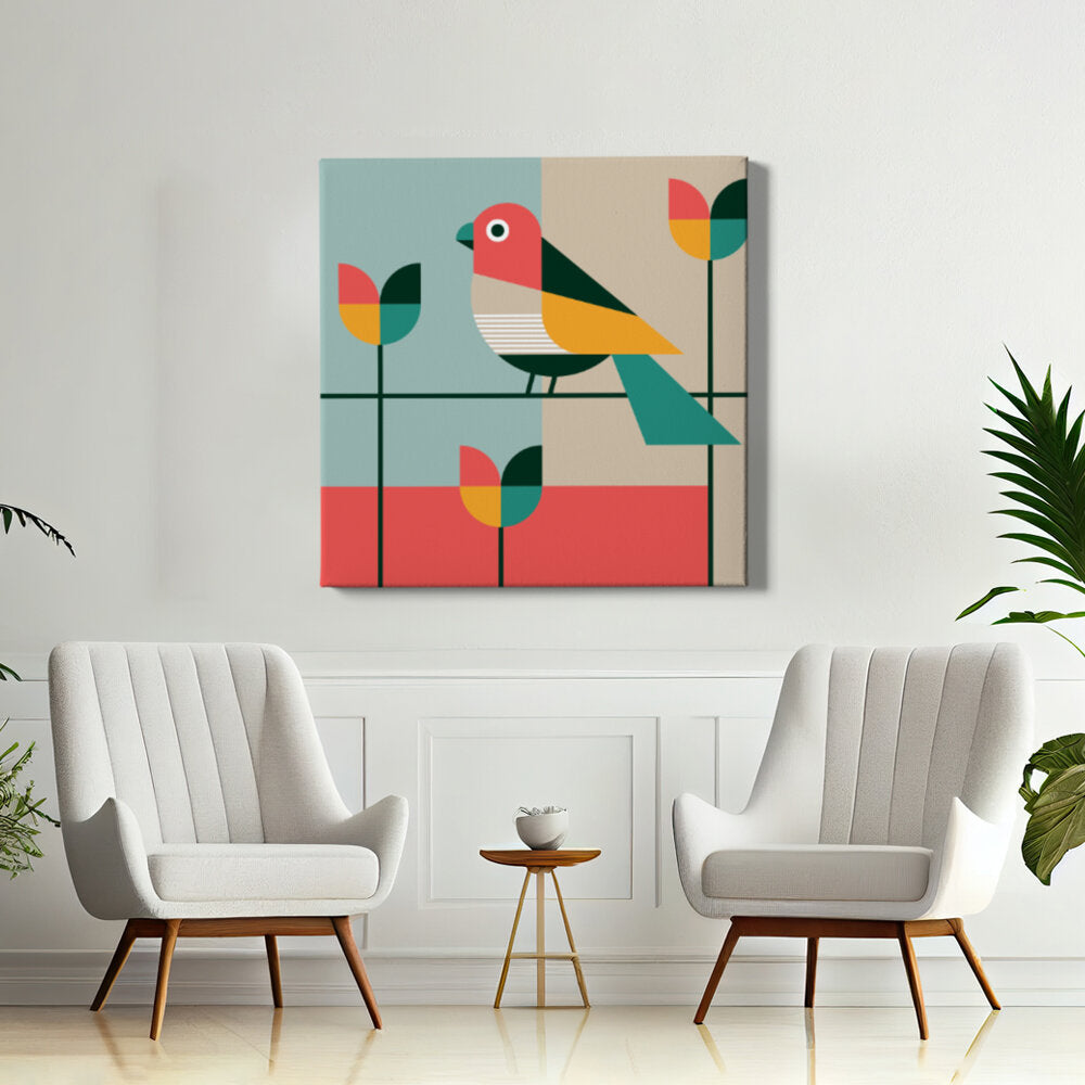 Colorful Bird Among Flowers