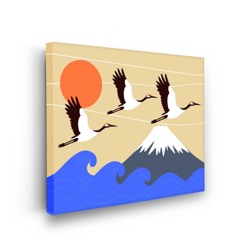 Picasoul - Picasoul Curated - Cranes Over Mount Fuji - Wall Decor