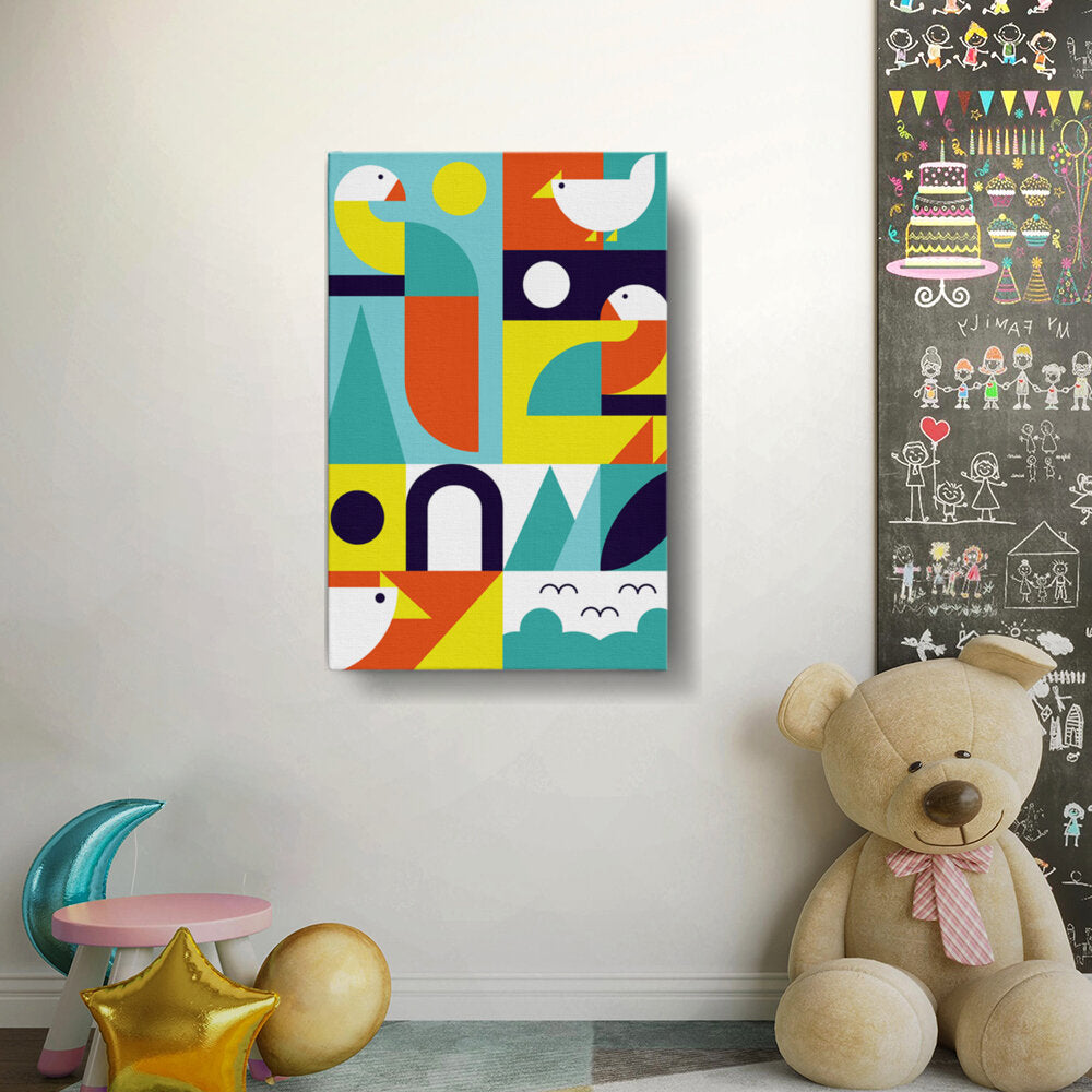Colorful Birds And Shapes