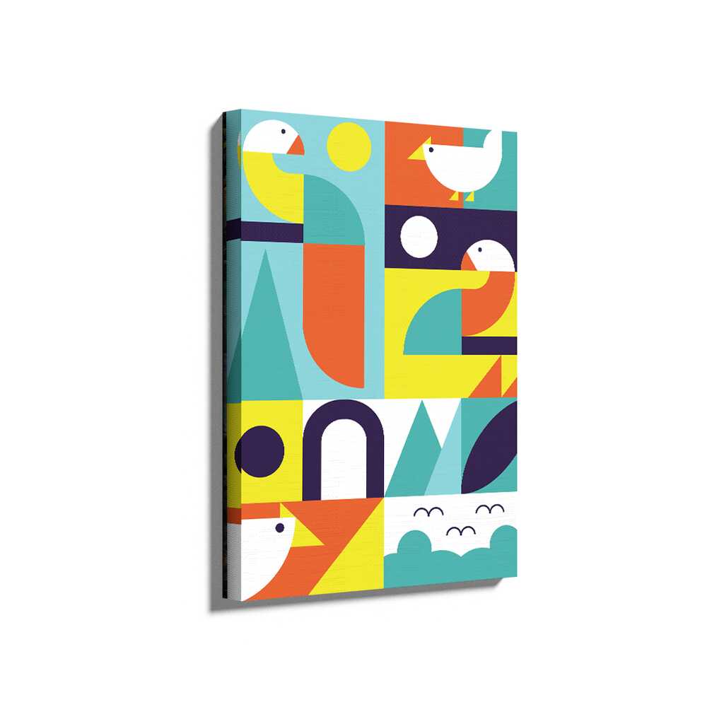 Picasoul - Picasoul Curated - Colorful Birds And Shapes - Wall Decor