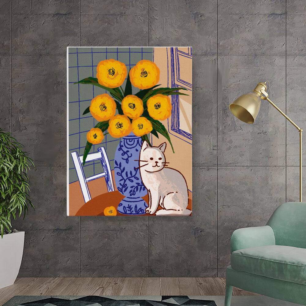 Whimsical Flora And Feline