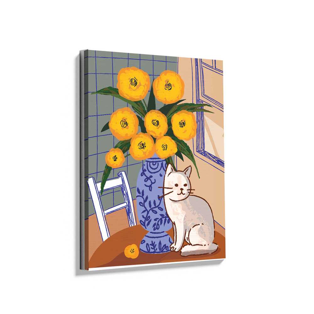 Picasoul - Picasoul Curated - Whimsical Flora And Feline - Wall Decor
