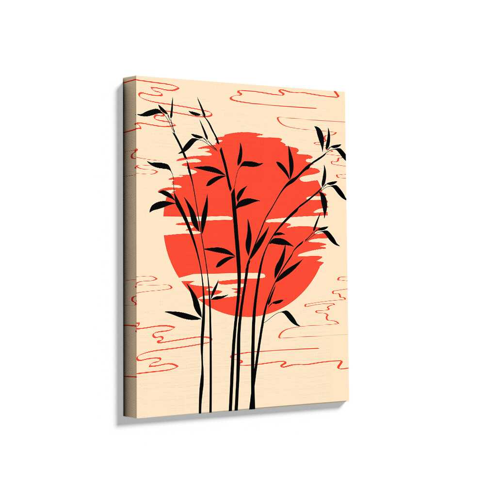 Picasoul - Picasoul Curated - Bamboo Silhouette With Red Sun - Wall Decor