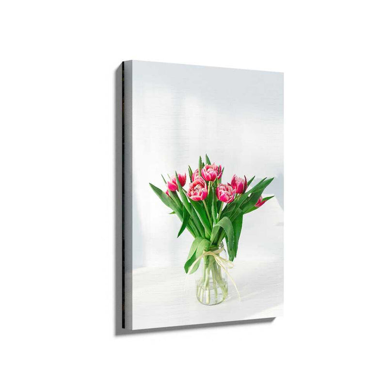 Picasoul - Picasoul Curated - Pink Tulips In A Vase - Wall Decor