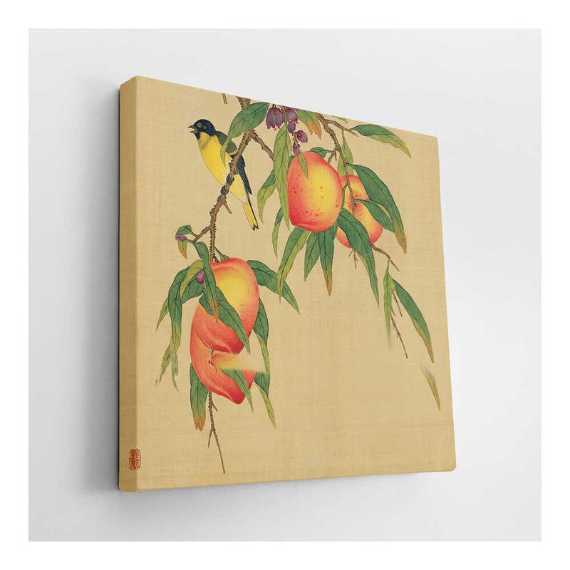 Picasoul - Picasoul Curated - Peach Branch With Bird - Wall Decor