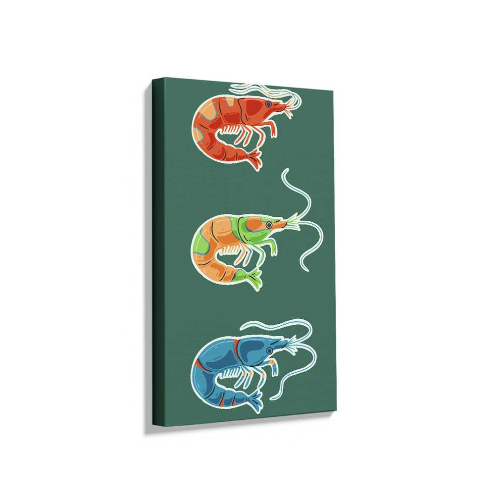 Picasoul - Picasoul Curated - Colorful Shrimp Illustrations - Wall Decor