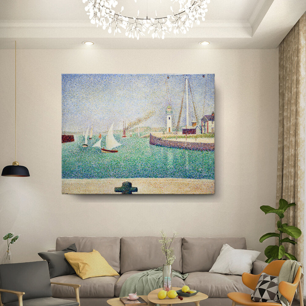 Harbor Scene With Sails