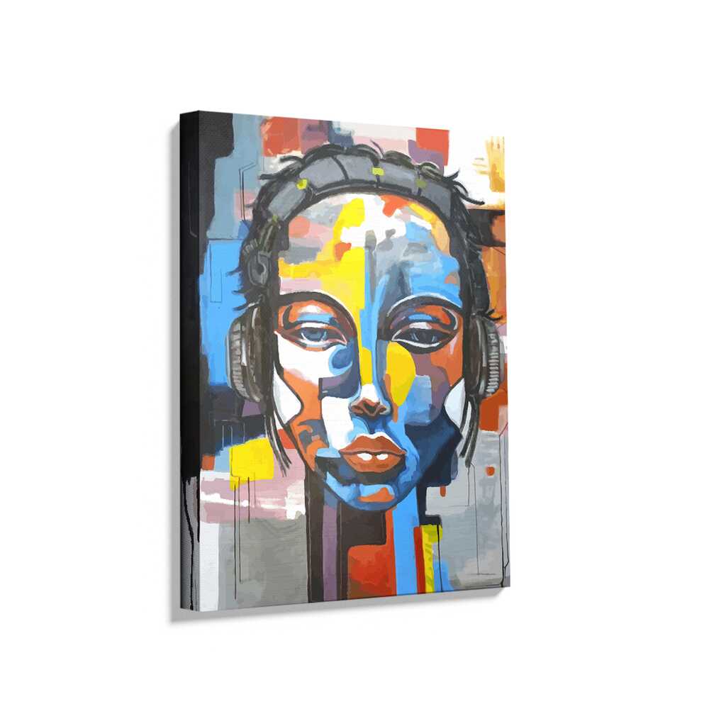 Picasoul - Picasoul Curated - Colorful Portrait With Headphones - Wall Decor