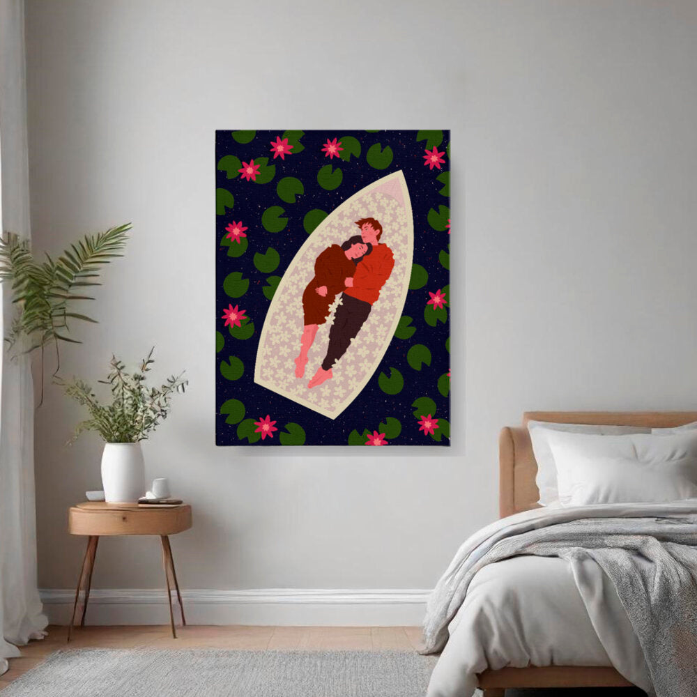 Lovers On A Floral Boat
