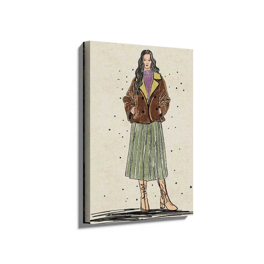 Picasoul - Picasoul Curated - Fashion Illustration Of A Woman In Winter Attire - Wall Decor