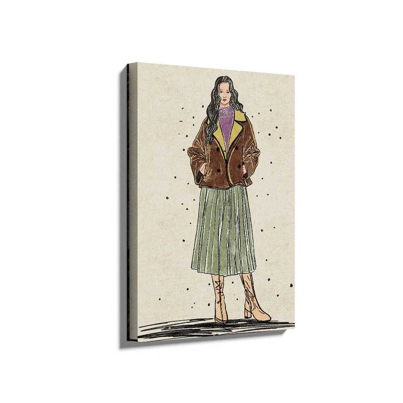 Picasoul - Picasoul Curated - Fashion Illustration Of A Woman In Winter Attire - Wall Decor