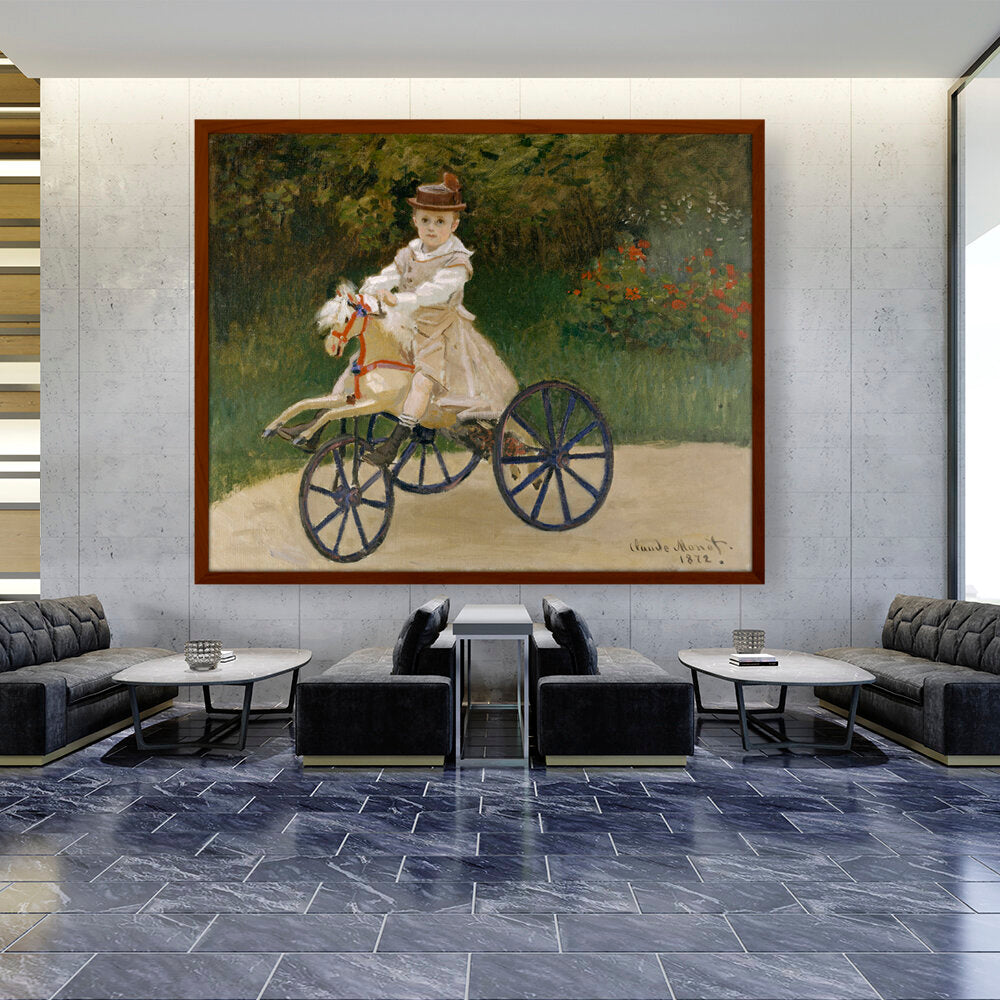 Jean Monet On His Hobby Horse - Framed Canvas