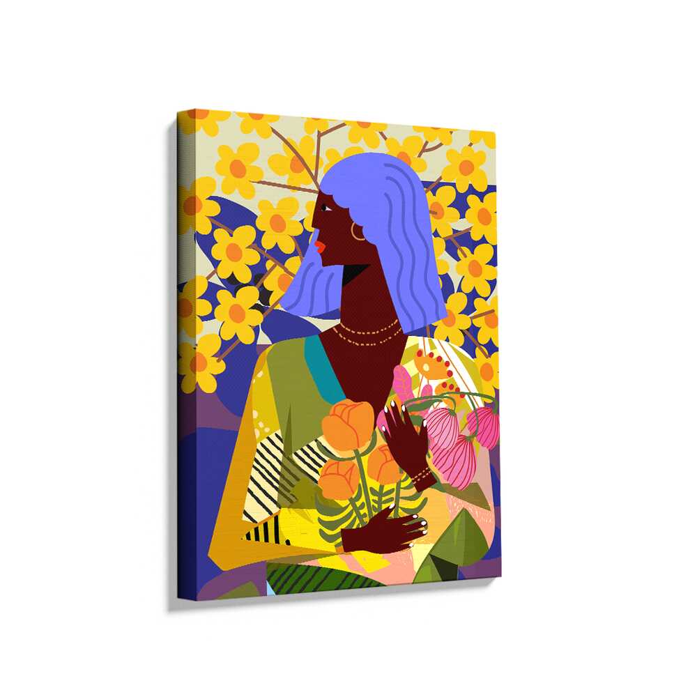 Picasoul - Picasoul Curated - Girl With Flowers - Wall Decor