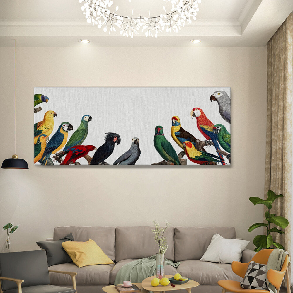 Colorful Parrots On Branches