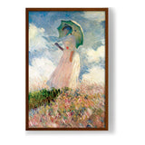 Woman With Umbrella - Framed Canvas