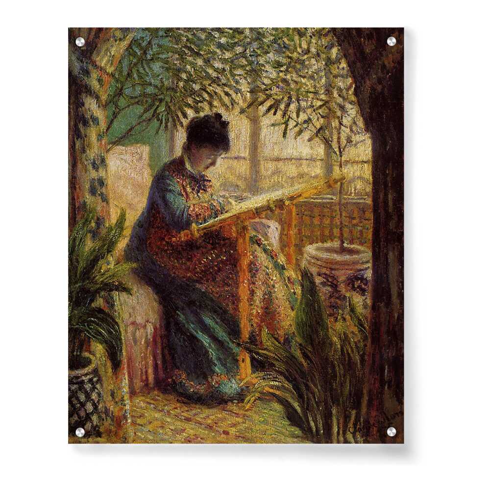 Madame Monet Embroidering - Acrylic Wall Photo