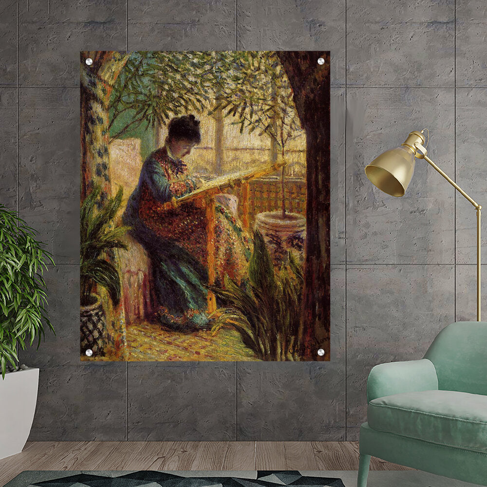 Madame Monet Embroidering - Acrylic Wall Photo