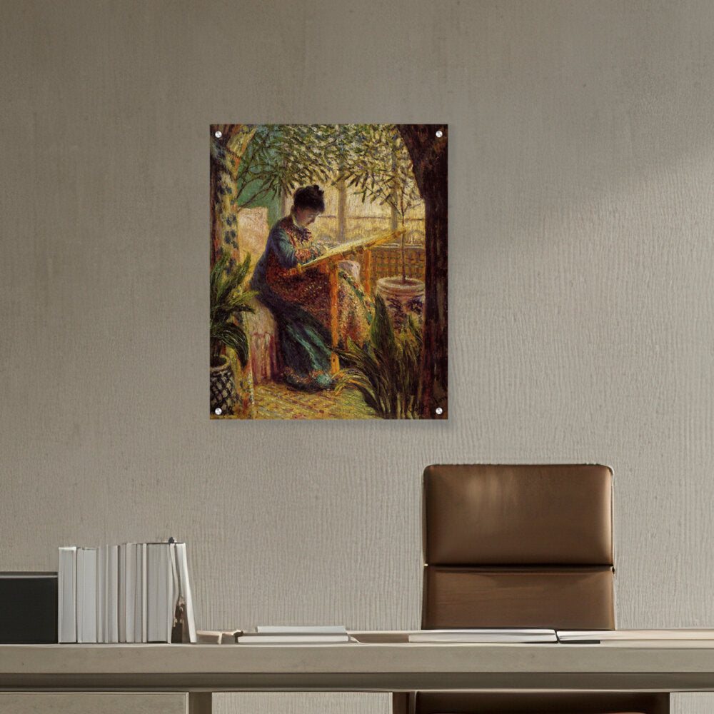 Madame Monet Embroidering - Acrylic Wall Photo