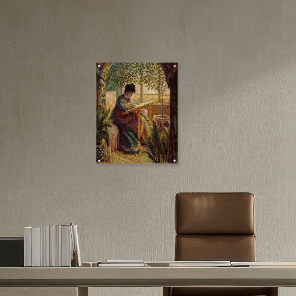 Madame Monet Embroidering - Acrylic Wall Photo