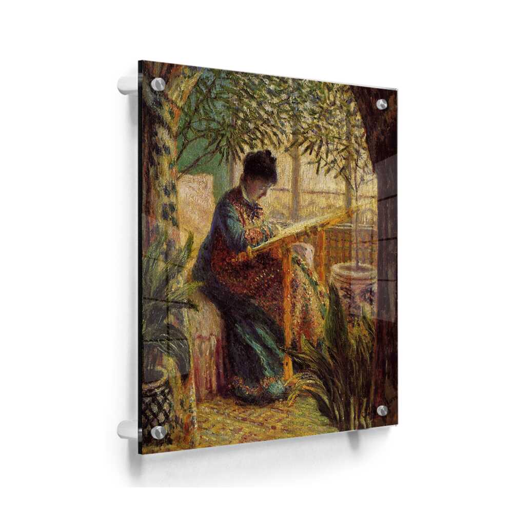 Madame Monet Embroidering - Acrylic Wall Photo