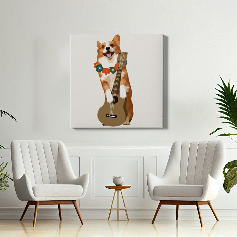 Corgi With Ukulele