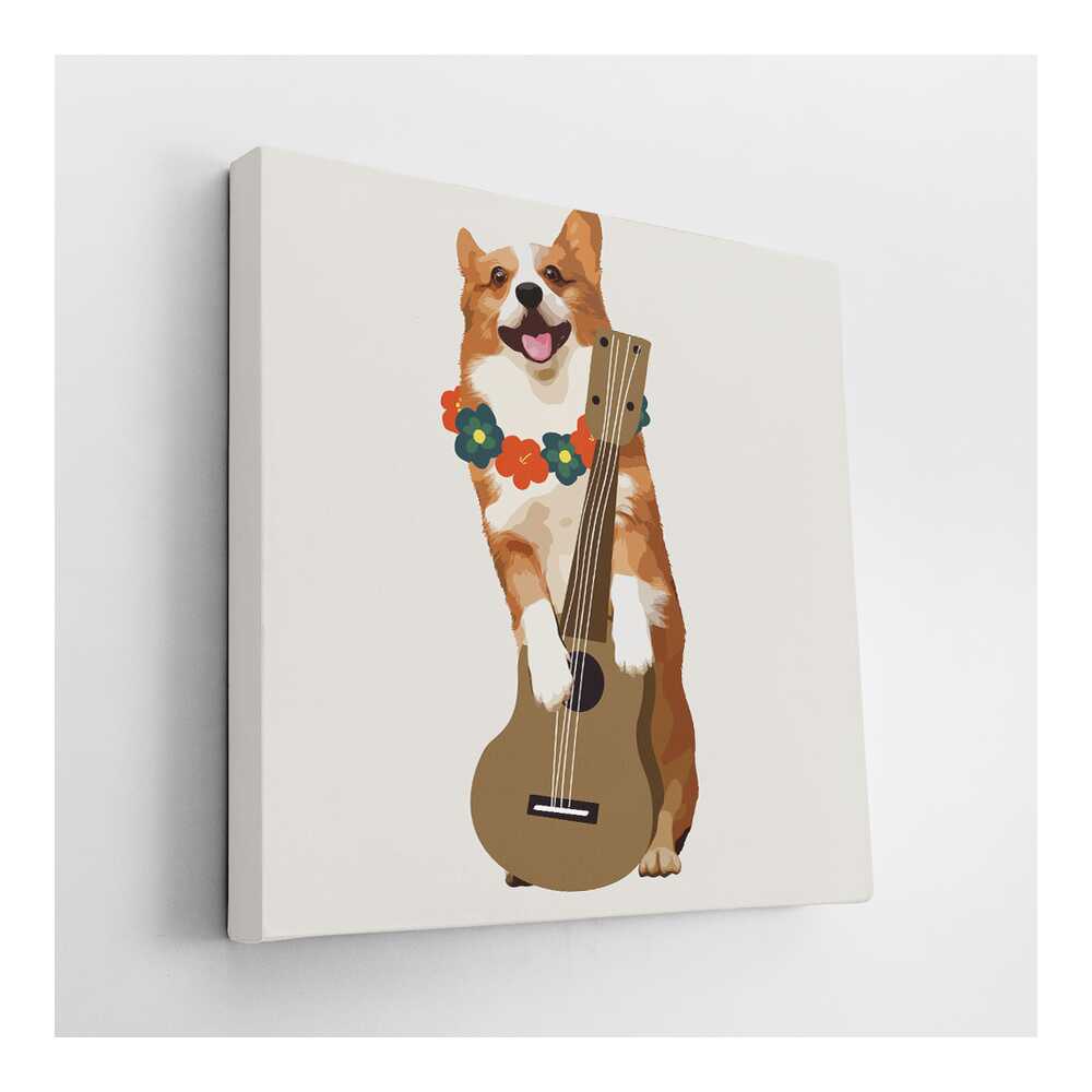Picasoul - Picasoul Curated - Corgi With Ukulele - Wall Decor