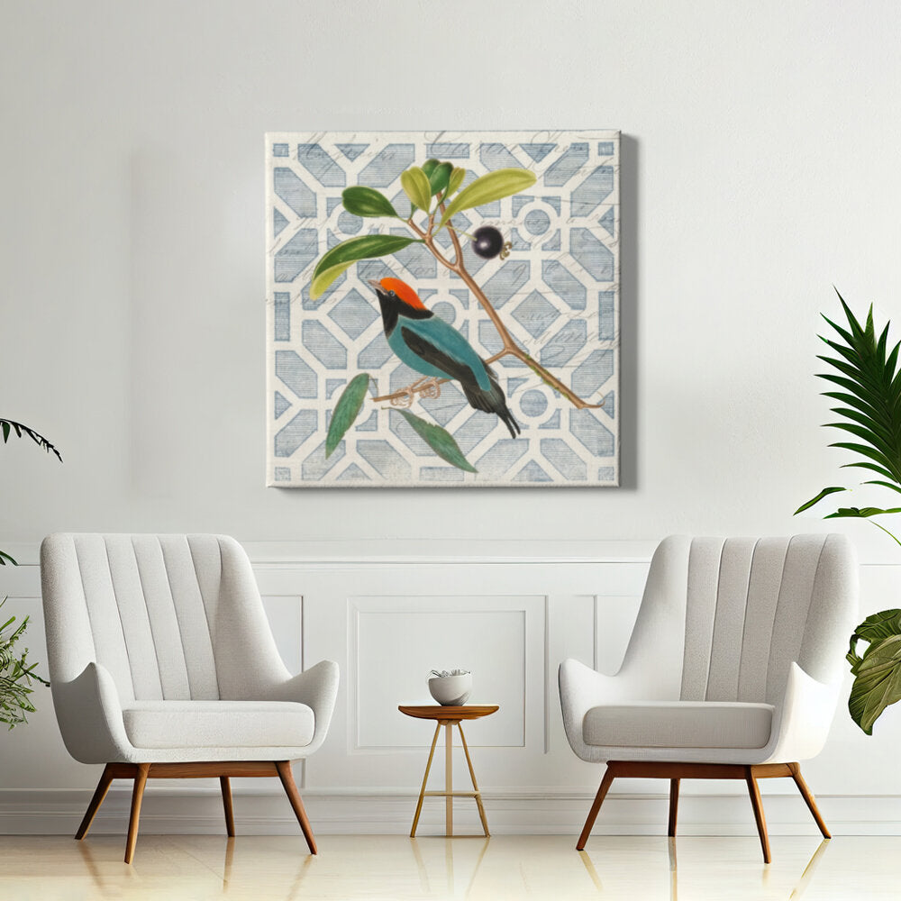 Colorful Bird Amidst Leaves