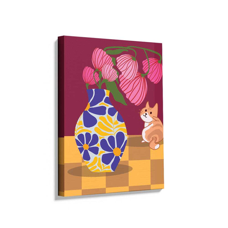 Picasoul - Picasoul Curated - Floral Delight With Cat - Wall Decor