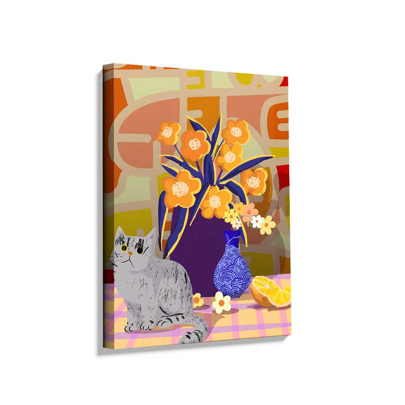 Picasoul - Picasoul Curated - Floral Cat Still Life - Wall Decor